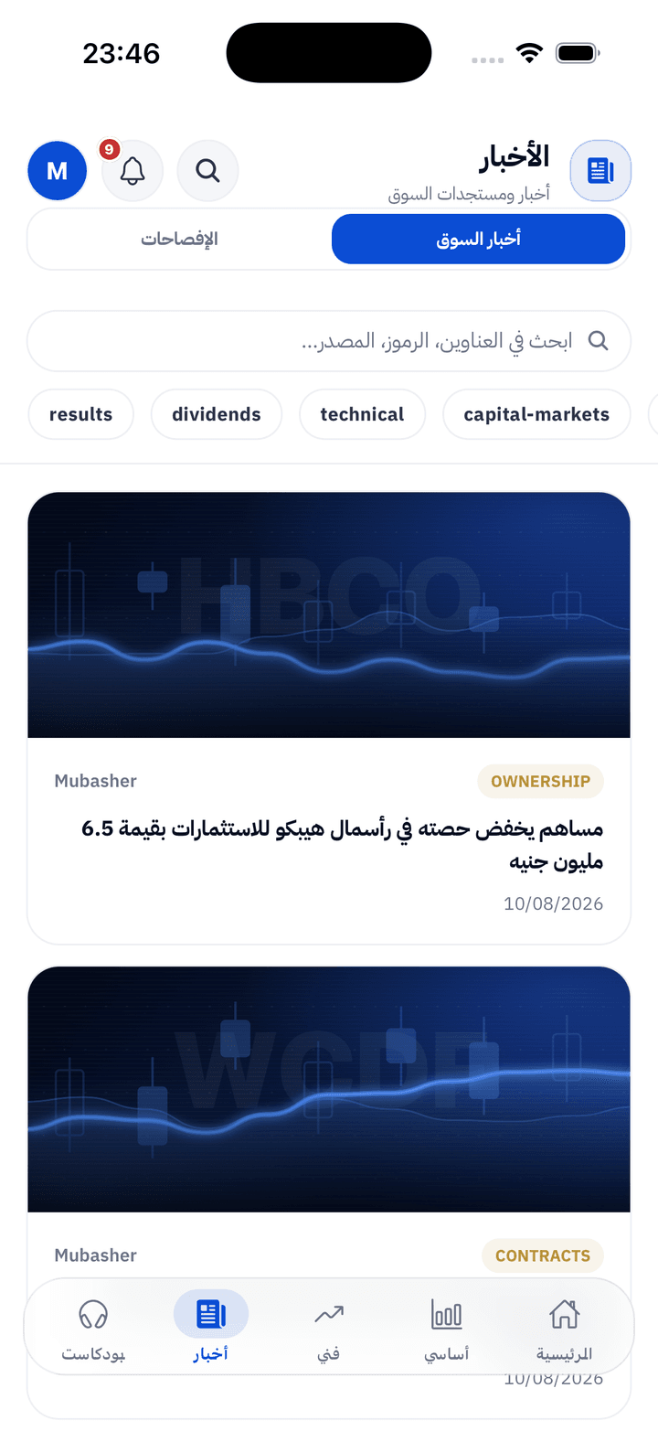 أخبار السوق — تطبيق Smart Signals